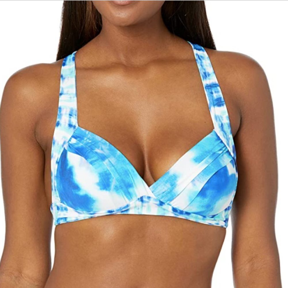 La Blanca Blue & White 2 Pc. Bikini Sz. 14 Bottoms & DD Top NWT
